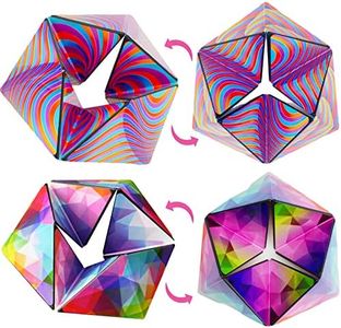 Kaleidocycle Fidget Cube for Kids, 2 Pieces Infinity Flips Magic Cube for Adults to Stay Calm and Anxiety Anti Depression Fidget Fidget Toys Tear-Resistant Desk Cool Puzzle Gadget (Ages 3+)