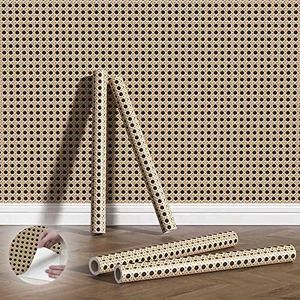 MZQMK Papel pintado autoadhesivo extraíble de ratán, 45 x 300 cm, impermeable, para decoración de pared, renovación de muebles antiguos