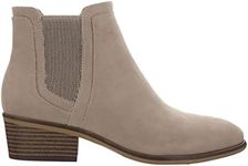 Mia Amore Womens Talya Block Heel Ankle Chelsea Boots Taupe 8 Medium (B,M)