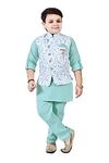 Little Hardy Kids Ethnic Wear Kurta Pyjama and Waistcoat Set For Boys | Stylish Ethnic Wear | 3-piece set | Silk and Cotton Blend Fabric (5 Years - 6 Years, Ice Blue)