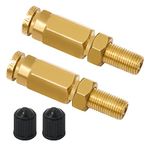 Boeray 2 Packs 1/4" Air Value Inflation Schrader Valve, Schrader Valve Adapter with Push to Connect Button for 1/4" OD Air Hose Fittings for Semi Trucks Trailers