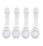 BabySafeHouse Safety Lock for Cabinet, Drawer, Fridge, Cupboard for Child & Infant Safety, Furniture Latch with 3M Adhesive (Pack of 4), White