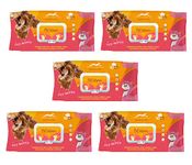 Pets Empire Wet Wipes for Dogs, Cats, Rabbit, Puppies & Small Animals (80Pcs x 5) Anti-Bacterial Cleaning and Daily Care Soft on Pets Skin, Dry Bath, Ear & Paw Daily Cleaning Grooming Wipes (15x20 cm)