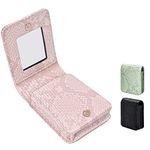 Lolalet Lipstick Case with Mirror for Purse, Small Cosmetic Bag for Lipsticks, Travel Lipstick Pouch, Mini Portable Makeup Holder for Women Girls -Pink