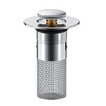 Drain Stopper for Bathroom Sink Hair Trap Universal Stainless Steel Anti-Clog Filter Catcher Silver