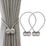 IHClink 2 Pieces Magnetic Curtain Tiebacks Curtain Clips Rope Holdbacks Curtain Weaving Holder Buckles For Home Office Decorative UK patent 6036254 (Grey)