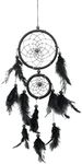 Dream Catcher Handmade Feather Beads Hanging Dreamcatcher Wall Hanging Elegant Dream Catcher Reusable Wall Decoration Art Craft Ornament for Window Balcony Bedroom Living Room Office Yard(Black)