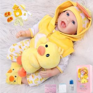 ZIYIUI Simulation Reborn Babies 22 Inch 55 cm Reborn Baby Dolls Soft Vinyl Silicone Lifelike Blue Eyes Reborn Dolls Girls Boy Toy Gift 3+