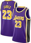 Lebron James #23 Lakers Purple On Court Replica Men's Jersey (X-Large)