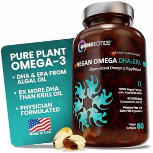Vegan Omega 3 DHA EPA Supplement - MD-Certified Prenatal Vegan DHA with EPA | 8X More DHA Than Krill Oil | Fish-Free Vegan Omega 3 & 6 Essential Fatty Acids from Algae Oil - 60 Vegan Capsules