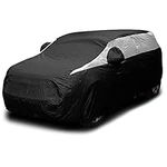 Titan Jet Black Poly 210T Car Cover for Compact SUV 432-475 cm. Waterproof, UV Protection, Scratch Resistant, Driver-Side Zippered Opening. Fits Rav4, Rogue, CR-V and More.