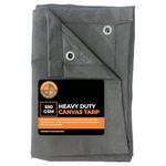 DDRS Heavy Duty 550 GSM Canvas Tarp | Commercial Water Resistant Green Canvas Tirpal/Tarps with Grommets | Multipurpose Outdoor Tarpaulin for Camping, Canopy, Trailer, Equipment Cover | 6' X 12'