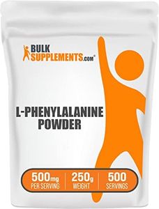 BulkSupplements.com L-Phenylalanine Powder - Phenylalanine Supplement - L-Phenylalanine 500mg - L Phenylalanine Powder - Amino Acids Supplement - 500mg per Serving (250 Grams - 8.8 oz)