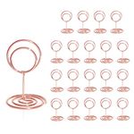 HomWanna Table Number Holders 20Pcs - 2 Inch Mini Place Card Holder Short Table Number Stands for Wedding Party Graduation Reception Restaurant Home Centerpiece Decorations Office Memo (Rose Gold)