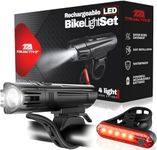 Bike Light Set for Night Riding | USB Rechargeable Ultra-Bright Front Headlight and Back Tail Lights | 4 Light Modes Mountain Bicycle Flash Accessories | Easy Installation for Men, Women, Kids