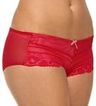 Lunaire Women's Plus-Size Whimsy Cabo Boyshort Panty, Red, 7