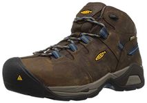 KEEN Utility Men's Detroit XT Mid Steel Toe Waterproof Industrial Boot, Cascade Brown/Orion Blue, 9 2E US