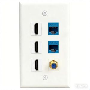 HDMI Wall Plate, Cat6 Keystone Coax F Type Cable Wallplate,