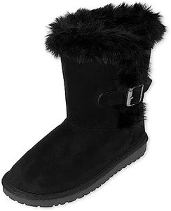 The Children's Place Girls Warm Lightweight Winter Boot Fashion, Onyx, 3 Big Kid