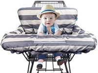 DODO NICI Shopping Cart Cover for Baby boy Girl, fit Cellphone Carrier-Bottle Strap, Reversible Gprocery Cart Cushion Liner, Infant High Chair Cover,Grey Strip