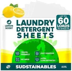 Laundry Detergent Sheets (60 Loads) - Eco Friendly Laundry Soap Detergent Strips I Eco Friendly, Zero Waste, Plastic Free, Travel Friendly, Planet Friendly 30 Sheets - Lemon- Laundry Sheets