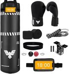 Elite Sports Adults Punching Bag Set 4ft Heavy Bag 12oz Gloves for Boxing, MMA, Kickboxing, Home Gym, Martial Art (Unfilled)