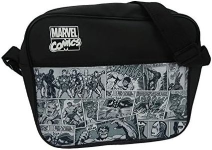 (One Size, Black) - Marvel Comics Courier/Messenger Bag - Black & White