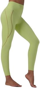 BALEAF Freeleaf Broadway High Waisted Leggings for Women, 25" Dance Yoga Workout Running Athletic Contrast Stripe Tummy Control Soft Pants with Pockets, Light Green M