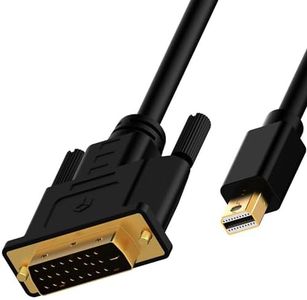 tunghey Mini DP/Mini DisplayPort to DVI Adapter,High Speed Mini DP Male to DVI-D 24+1 Male Converter Digital Video Monitor Cable Support 1920 * 1200/1080p 1.8M