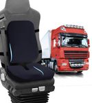 Elmara Lorry Driver Seat Cushion & Lumbar Support (2-PIECE SET), Lorry Accessories, HGV Accessories, Truck Accessories, Lorry Driver Gifts, Lorry Cushions for Driving Seat for Back Pain (Black)