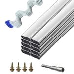 Greenhouse Spring Wire and Lock Channel, PVC Coated Spring Wiggle Wire for Greenhouse & 3.28 FT Aluminum Alloy Lock Channel, Greenhouse Parts & Accessories for Poly Film, Shade Attachment, 20 Packs