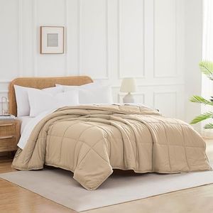 Southshore Fine Living, Inc. Beige Queen Comforter Set, Down Alternative Comforter, Full Size Duvet Insert, Queen/Full, Cozy Bedding Set, Machine Washable, Soft Sand
