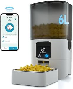 PAPIFEED Automatic Cat Feeders with APP Control, WiFi Enabled Smart Dry Food Dispenser with Alexa,Detachable Pet Feeder for Cleaning,Up to 30 Meals Per Day for Cats,Large Dogs,Multiple Pets(25 Cup/6L)