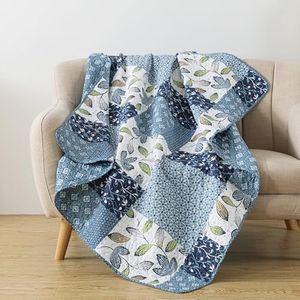 SLPR Pacific Coast Printed Quilted Throw Blanket (50 x 60) | Home Chic Multicolor Decorative Throw for Bed Couch Sofa