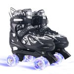 Cunmucu Kids Roller Skates Boys Girls – 4 Sizes Adjustable Toddler Roller Boys Skates Outdoor Indoor for Youth and Children, Patines para Niñas Niños with Light up Wheels