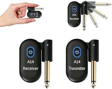 INGPARTNER A14 Wireless Guitar System 2.4GHz 2 Modes, Thumb-Size, 90° Rotatable, 100ft Range, Wireless Guitar Transmitter Receiver Plug & Play for Guitar, Bass, Violin, Keyboard - Black (1TX + 1RX)