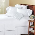 SRP Linen 100-Percent Cotton Percale 600-Thread-Count Super Soft Hotel Bed Sheet Set Three Quarter/Small Double/Antique Solid White Fit Up to 12" inches Extra Deep Pocket with Heavy Fabric