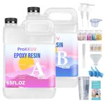 ProKKUV Epoxy Resin Kit 4L(130OZ) Crystal Clear & Bubble-Free Formula, Perfect for DIY Art, Jewelry Making, Coasters, Essential Tools