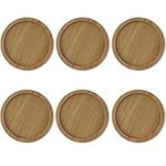 Window Garden – 2.75” Bamboo Saucers – for 6-Pack Small Kitty Pots, Succulent Owl Indoor Planters, Set of 6 Saucers. Keep Surfaces from Getting Wet and Stained from Draining Water