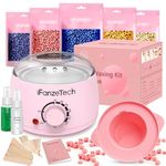 Waxing Kits Wax Warmer Kit : Wax Kit for Hair Removal with 5 Packs Wax Beads and 30 Applicator Sticks, Painless Wax Pot for Full Body Brazilian Bikini Legs Facial Eyebrow Armpit- Waxing Machine at Home Waxing Kit for Women/Men (Pink)