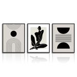 Dazzlewall Boho Abstract Wall Decor Poster Black and White Geometric Wall Poster for Bedroom Living Room Decor 12x16 in Unframed Set of 3