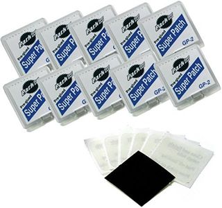 Park Tool GP-2 Pre-glued Super Patch Puncture Repair Kits (Pack of 10), Kit Pack Unisex, Trasparente, 10 x Packs
