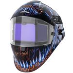 ARCCAPTAIN Large Viewing Welding Helmet Auto Dark 8.46"X2.75" True Color Welding Mask with Side View, Wide Shade 3-5/5-9/9-13 Welder Mask for TIG MIG ARC, Venom…