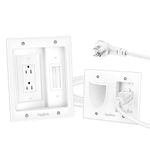 HAPYTHDA in Wall Cable Management Kit, Recessed Outlet for Wall Mount TV, Hide TV Power Cables & Low Voltage Wires Behind The Wall, in Wall Power Kit for Home & Office Theater Systerm, UL Listed,White