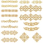 NBEADS 16 Pcs Gold Flower Embroidery Patch, Iron on Patches Sew on Patches Golden Floral Appliques for Wedding Dress Decoration Repair Clothing Backpacks Jeans Caps