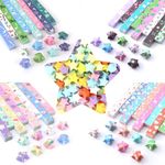 MARFOREVER 2540 Pcs Origami Star Paper Strips, Cute Cartoon Origami with Different Designs, Lucky Star Paper Strips for DIY Handicrafts School Teaching Origami Star Paper (42 Colors)
