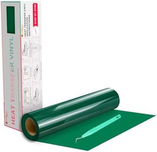 HTVRONT HTV Vinyl Rolls Heat Transfer Vinyl - 12" x 20ft Green HTV Vinyl for Shirts, Iron on Vinyl for All Cutter Machine - Easy to Cut & Weed for DIY Heat Vinyl Design (Green)