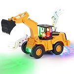 Kizeefun Construction Excavator Toy Kids Toy Digger Truck with Electric Universal Wheel Educational Toys Gifts with Lights and Sounds for 3+ Years Old