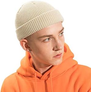CLAPE Rolled Cuff Watch Cap Swag Beanie Cap Rolled Cuff Harbour Hat Wool Knited Winter Warm Ski Skull Hat Cap for Men Women