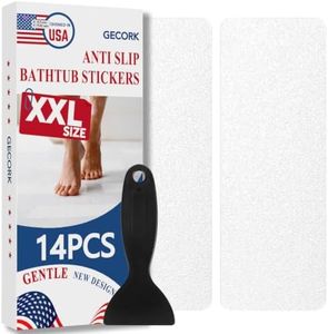 Gecork 28PCS XXL Strips Anti-Slip Shower Stickers with Scraper, White